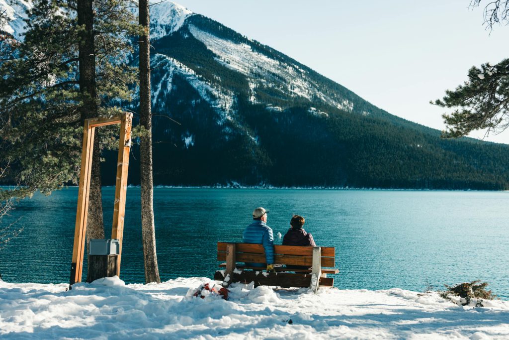 Old couple enjoying the view