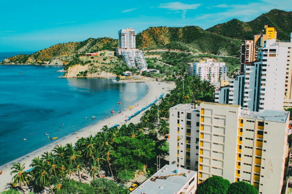 Buildings Near The Warm Beach , The Caribbean